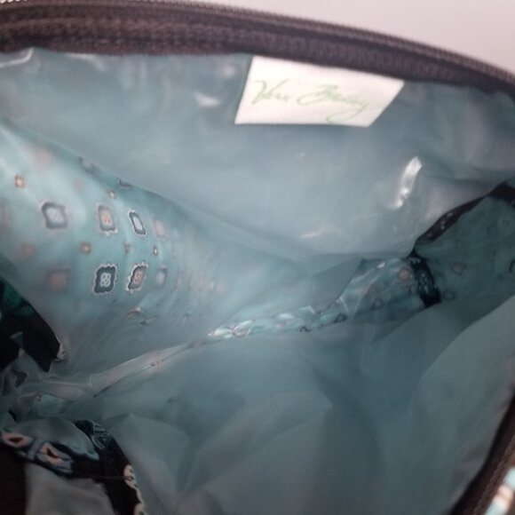 Vera Bradley 19-20" Java Blue Brown Carry-On Rolling Suitcase w/Tolietry Bag - Picture 7 of 12